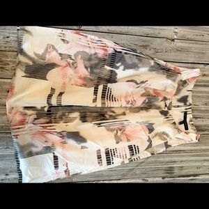 White House Black Market Floral Blouse - Pink, Black, Cream